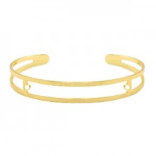 DQ Metal bracelet base 9x60mm with two loops Gold